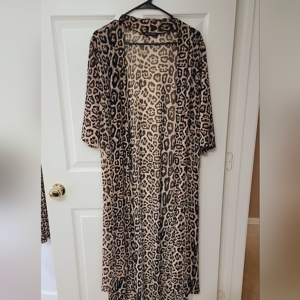Crazy Train Leopard Print Kimono Dressy Western